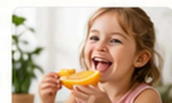 Niña disfrutando de una merienda saludable