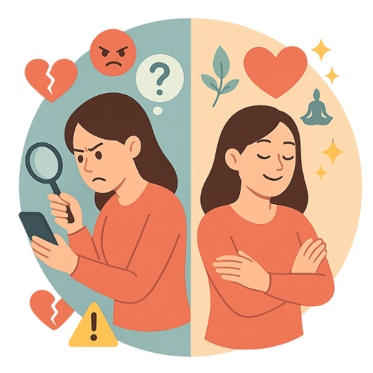 Mujer aprendiendo a dejar de ser celosa y desconfiada